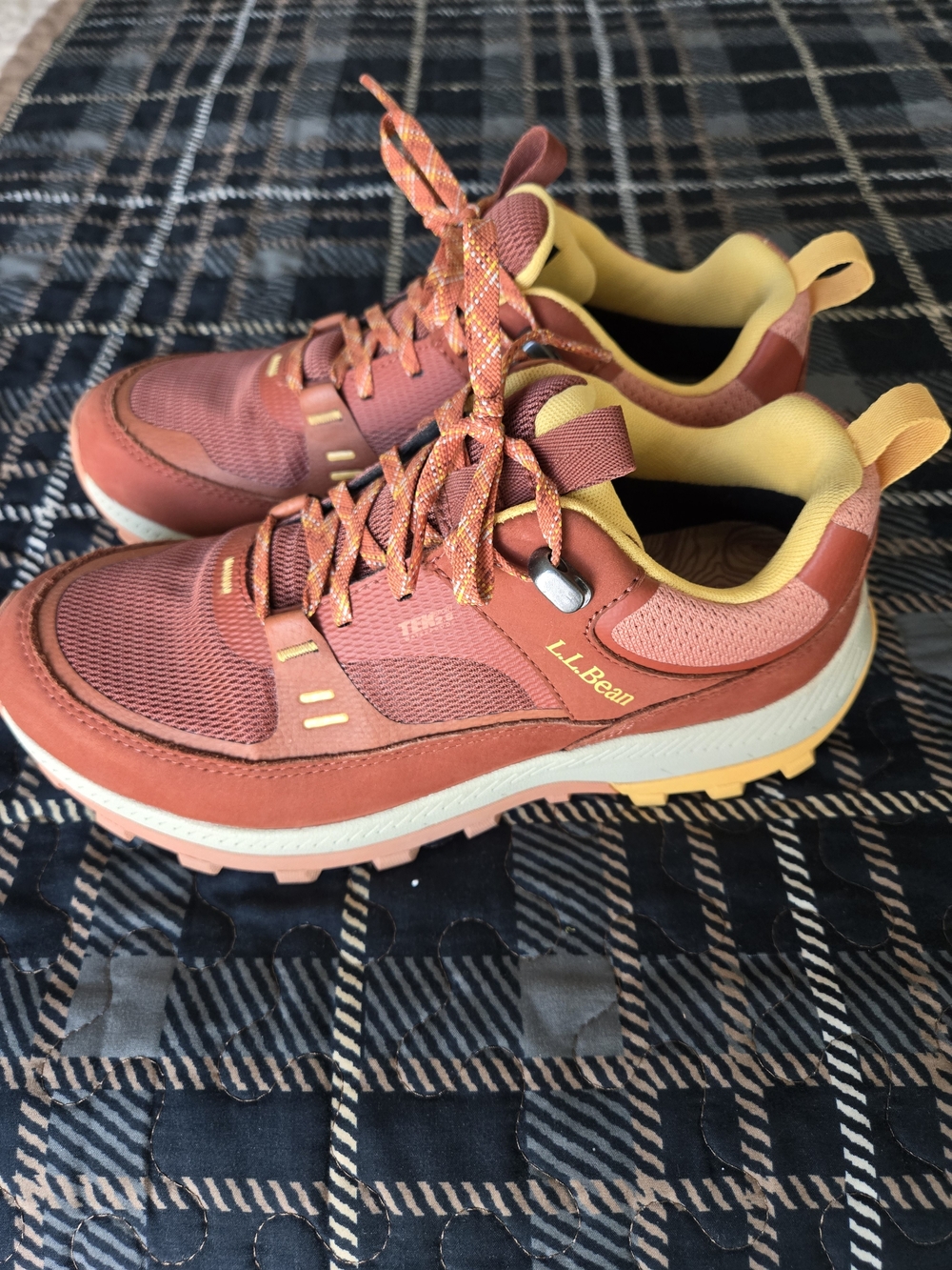 L.L. Bean Women's Trail Running Shoes in Rust/Yellow